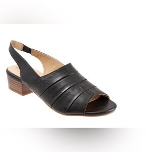 Trotters Black Sandals Slingback Leather